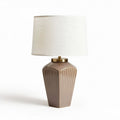 Lampe de table en céramique beige avec abat-jour blanc 30 x 30 x 55cm