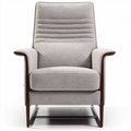 Fauteuil en tissu gris et bois avec dimensions 80 x 80 x 100cm pour salon