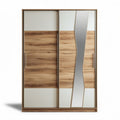 Armoire en bois avec miroir et finitions blanches 150 x 120 x 200cm