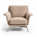 Fauteuil en tissu mélangé beige avec structure en métal 80 x 80 x 75cm