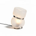 lampe de table en verre opale avec base en acier inoxydable 25 x 25 x 35cm
