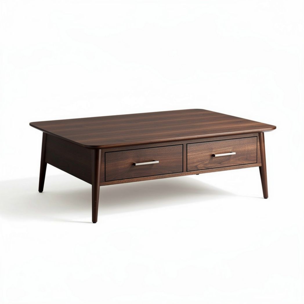 Table basse en bois brun avec tiroirs dimensions 120 x 60 x 40cm